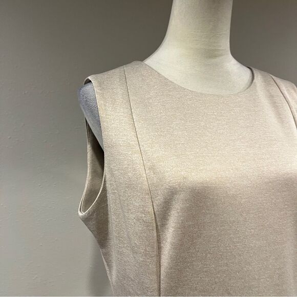 Calvin Klein Elegant tan Cream Sleeveless Dress size 14 - Picture 3 of 15